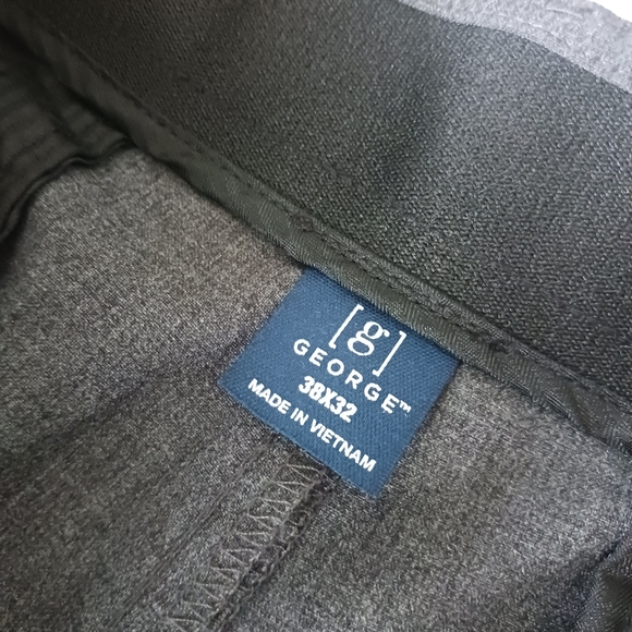 George • Men's Gray Flat Front Dress Suit Pants - Picture 9 of 16
